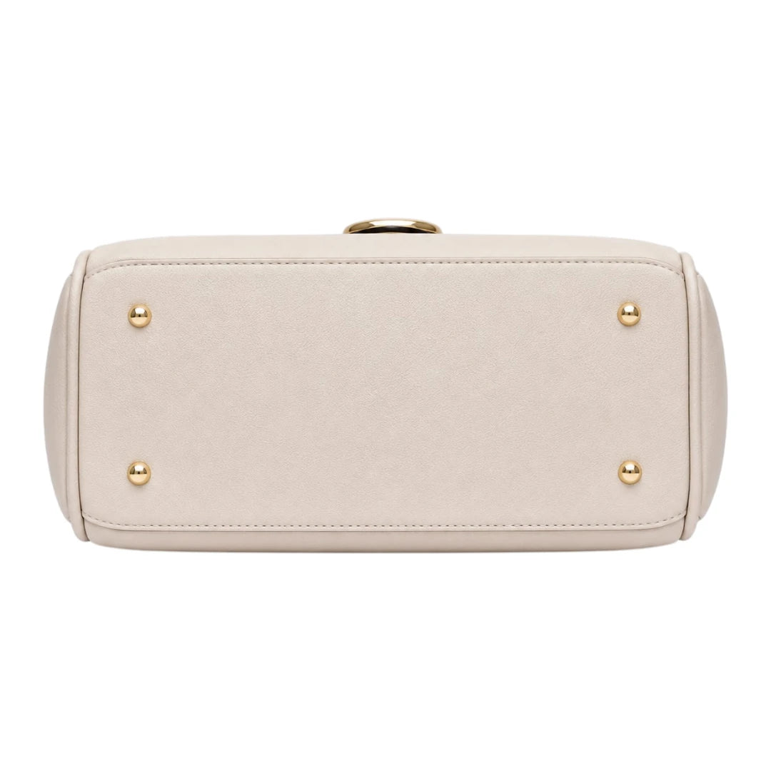 Bagvera Elegant Cream Leather Handbag Premium Lightweight Shoulder Tote for Women