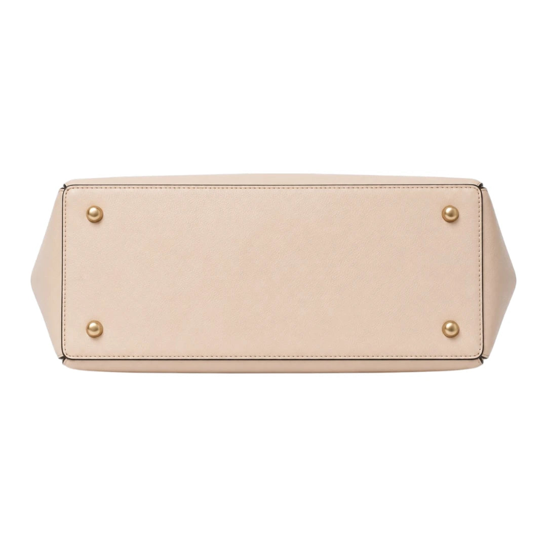 Bagvera Elegant Cream Leather Handbag  Premium Minimalist Luxury Tote