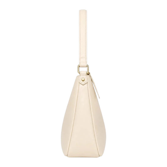 Bagvera Elegant Cream Leather Shoulder Handbag  Minimalist Luxury Design