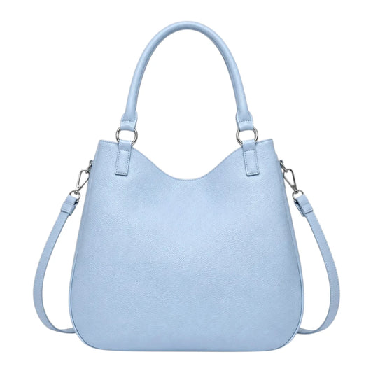 Bagvera Elegant Sky Blue Leather Handbag  Premium Everyday Shoulder Tote
